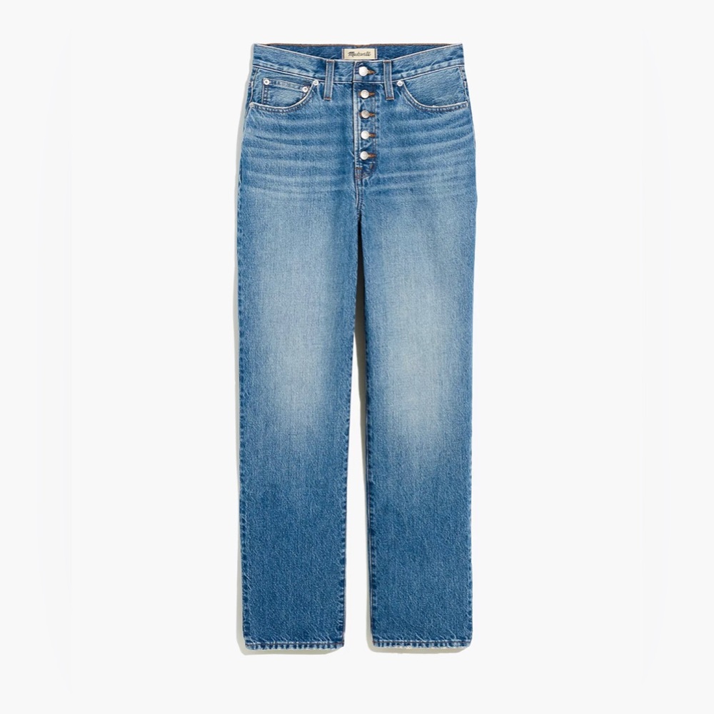 Madewell The Petite Perfect Vintage Straight Jean: button front edition